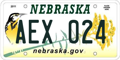 NE license plate AEX024