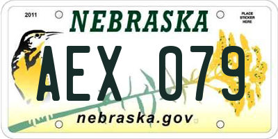 NE license plate AEX079