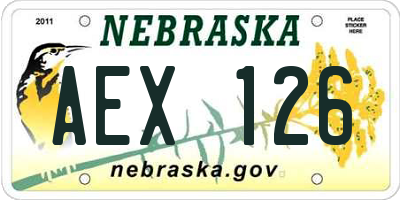 NE license plate AEX126