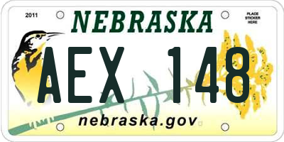 NE license plate AEX148
