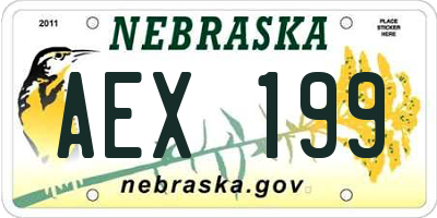 NE license plate AEX199