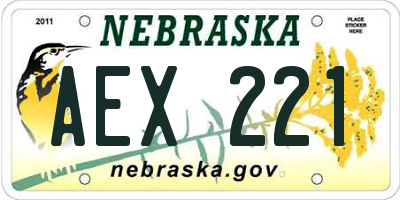 NE license plate AEX221