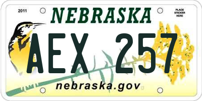 NE license plate AEX257
