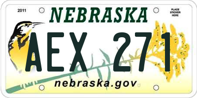 NE license plate AEX271