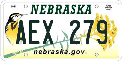 NE license plate AEX279