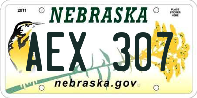 NE license plate AEX307