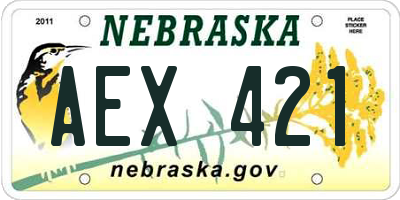 NE license plate AEX421