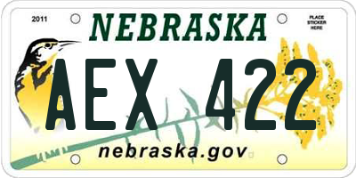 NE license plate AEX422