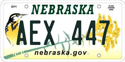 NE license plate AEX447