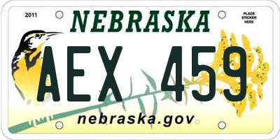NE license plate AEX459