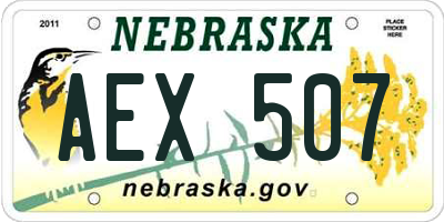 NE license plate AEX507