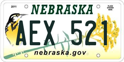 NE license plate AEX521