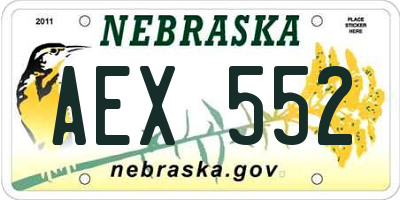 NE license plate AEX552