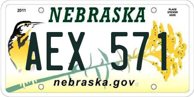NE license plate AEX571