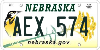 NE license plate AEX574