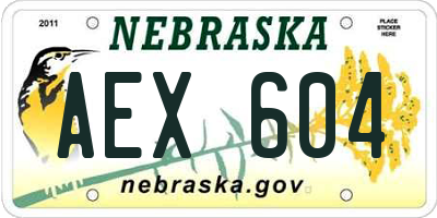 NE license plate AEX604