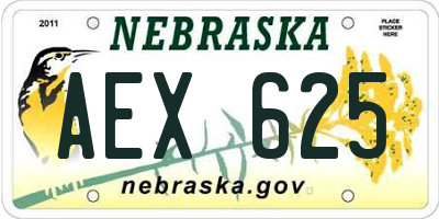 NE license plate AEX625