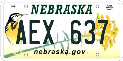 NE license plate AEX637