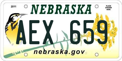 NE license plate AEX659