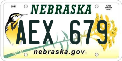 NE license plate AEX679