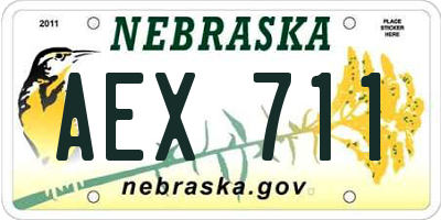 NE license plate AEX711