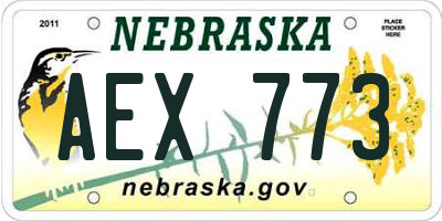 NE license plate AEX773