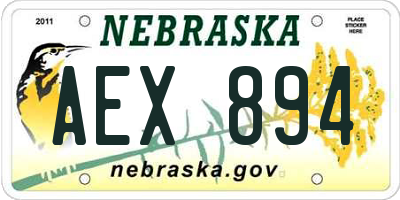 NE license plate AEX894
