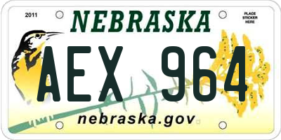 NE license plate AEX964