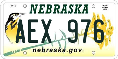 NE license plate AEX976
