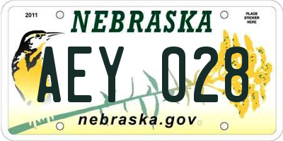 NE license plate AEY028