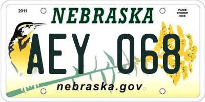 NE license plate AEY068