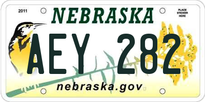 NE license plate AEY282