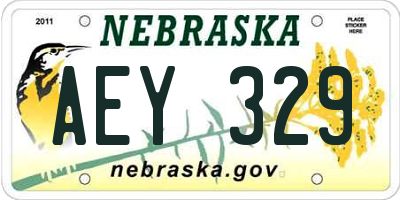 NE license plate AEY329