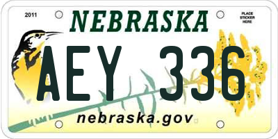NE license plate AEY336