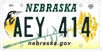 NE license plate AEY414