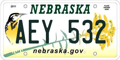 NE license plate AEY532