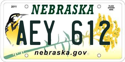 NE license plate AEY612