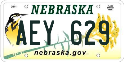 NE license plate AEY629