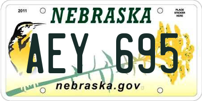 NE license plate AEY695
