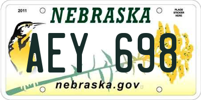 NE license plate AEY698