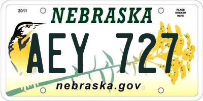 NE license plate AEY727