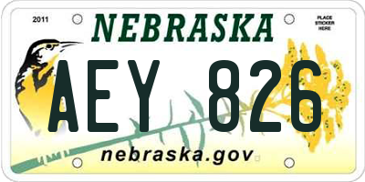 NE license plate AEY826