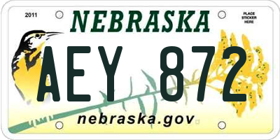 NE license plate AEY872