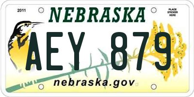 NE license plate AEY879