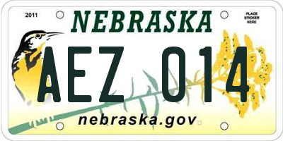 NE license plate AEZ014
