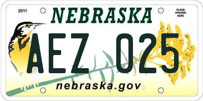 NE license plate AEZ025