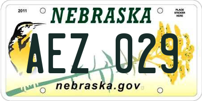 NE license plate AEZ029