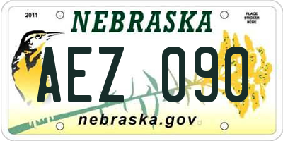 NE license plate AEZ090