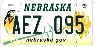 NE license plate AEZ095
