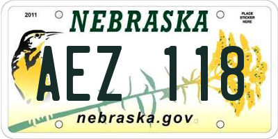 NE license plate AEZ118